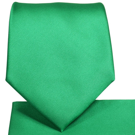 Solid Green Necktie and Pocket Square Paul Malone Ties - Paul Malone.com