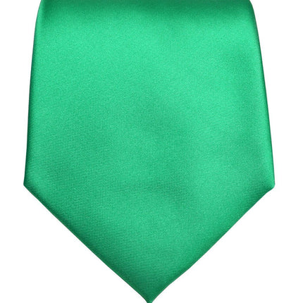Solid Green Necktie and Pocket Square Paul Malone Ties - Paul Malone.com