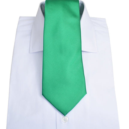 Solid Green Necktie and Pocket Square Paul Malone Ties - Paul Malone.com
