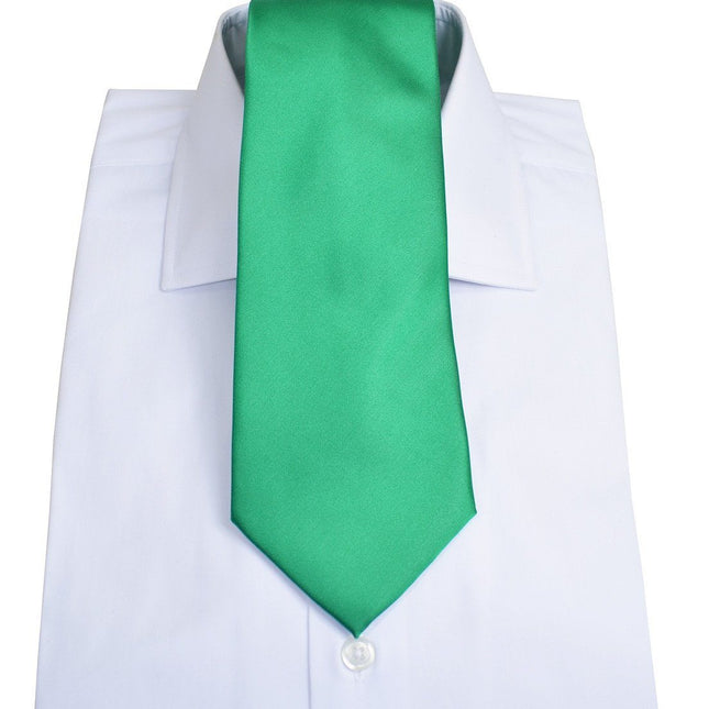 Solid Green Necktie and Pocket Square Paul Malone Ties - Paul Malone.com