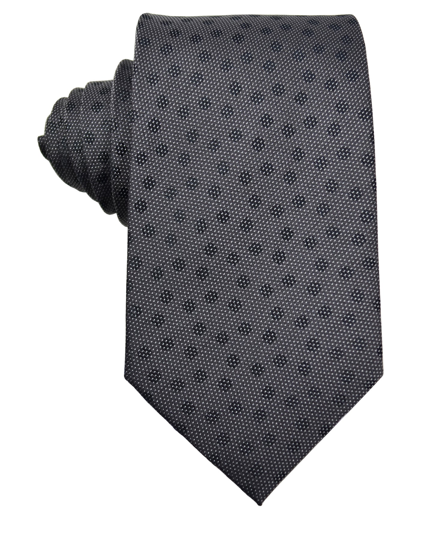 Charcoal Polka Dot Silk Tie and Pocket Square | Paul Malone