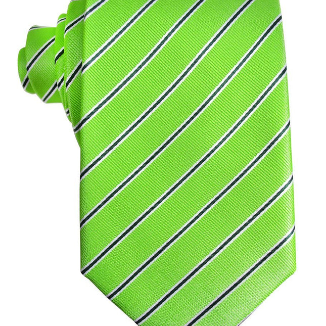 Green Striped Silk Tie and Pocket Square Paul Malone Ties - Paul Malone.com