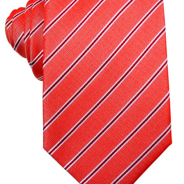 Red Striped Silk Tie and Pocket Square Paul Malone Ties - Paul Malone.com