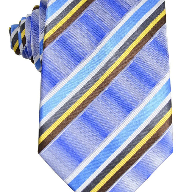 Blue Striped Silk Tie and Pocket Square Paul Malone Ties - Paul Malone.com