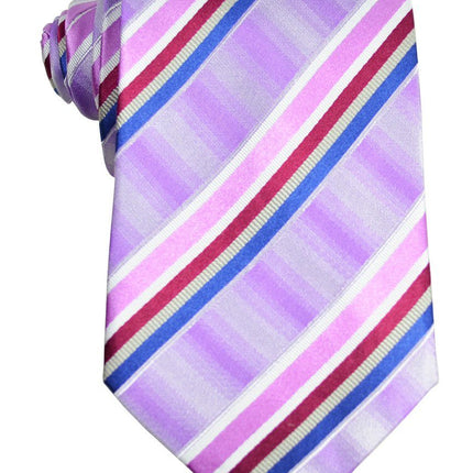 Purple Striped Silk Tie and Pocket Square Paul Malone Ties - Paul Malone.com