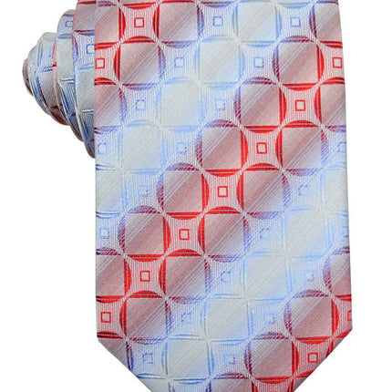 Red and Sky Blue Silk Tie and Pocket Square Set Paul Malone Ties - Paul Malone.com