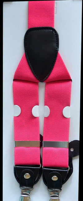 Solid Pink Men's Suspenders Suspenders Suspenders - Paul Malone.com