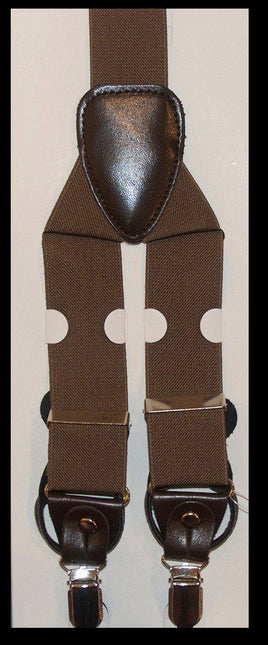 Solid Brown Men's Suspenders Suspenders Suspenders - Paul Malone.com