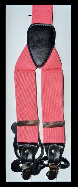 Solid Coral Men's Suspenders Suspenders Suspenders - Paul Malone.com