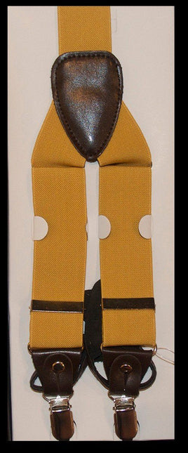 Solid Curry Men's Suspenders Suspenders Suspenders - Paul Malone.com