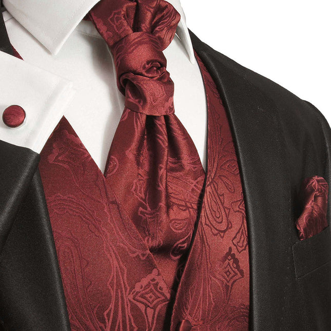 Burgundy Paisley Tuxedo Vest Set Paul Malone Vest - Paul Malone.com