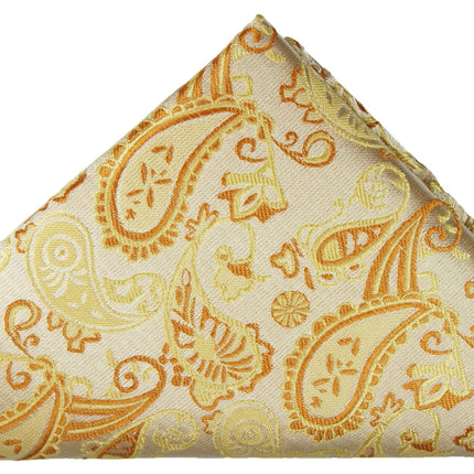 Gold Paisley Men's Pocket Square Paul Malone Pocket Square - Paul Malone.com
