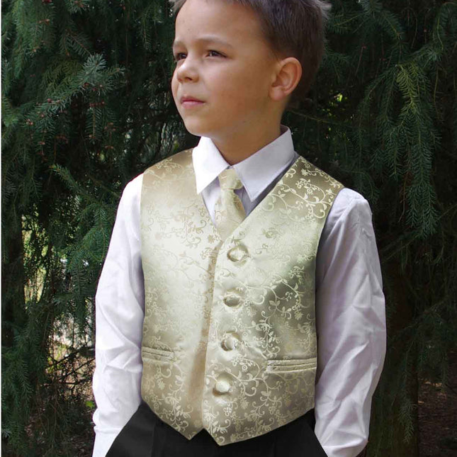 Champagne Boys Tuxedo Vest Set Paul Malone Vest - Paul Malone.com