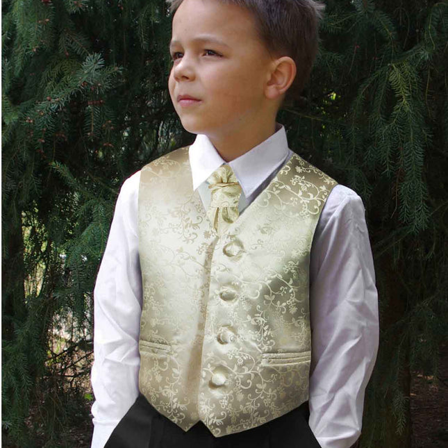 Champagne Boys Tuxedo Vest Set Paul Malone Vest - Paul Malone.com