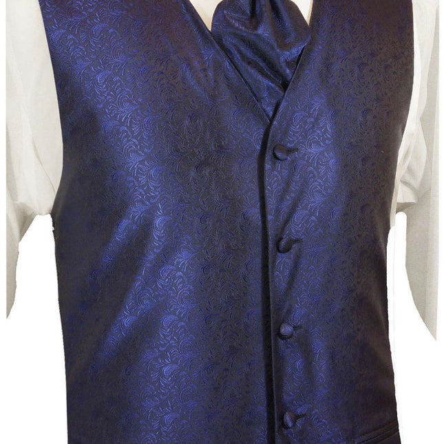Deep Ultramarine Paisley Tuxedo Vest Set Paul Malone Vest - Paul Malone.com