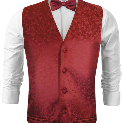 Burgundy Vines Tuxedo Vest Set Paul Malone Vest - Paul Malone.com