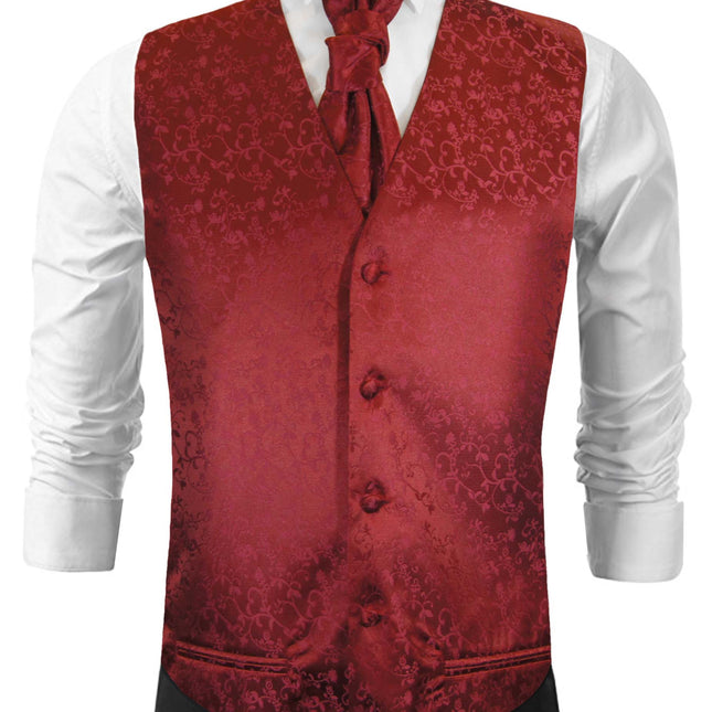 Burgundy Vines Tuxedo Vest Set Paul Malone Vest - Paul Malone.com